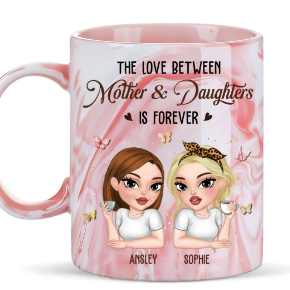 Love Last Forever - Personalized Custom Pink Marble Mug - Image 5