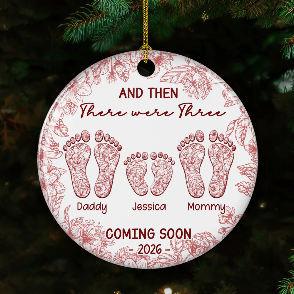 Love Makes A Family Grow - Personalized Custom Ceramic Ornament - Image 2