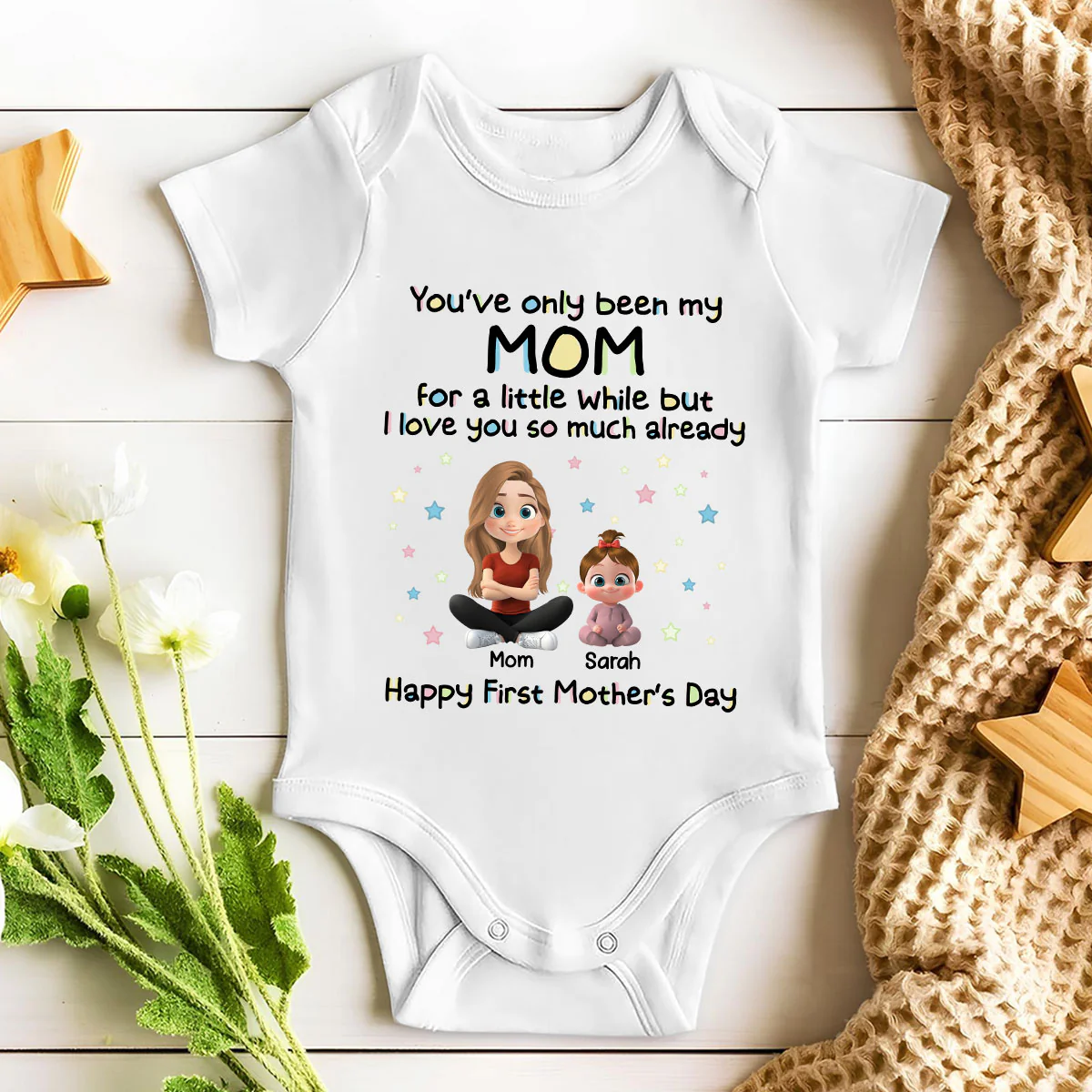 Love Mom So Much - Personalized Custom Baby Onesie - Image 3
