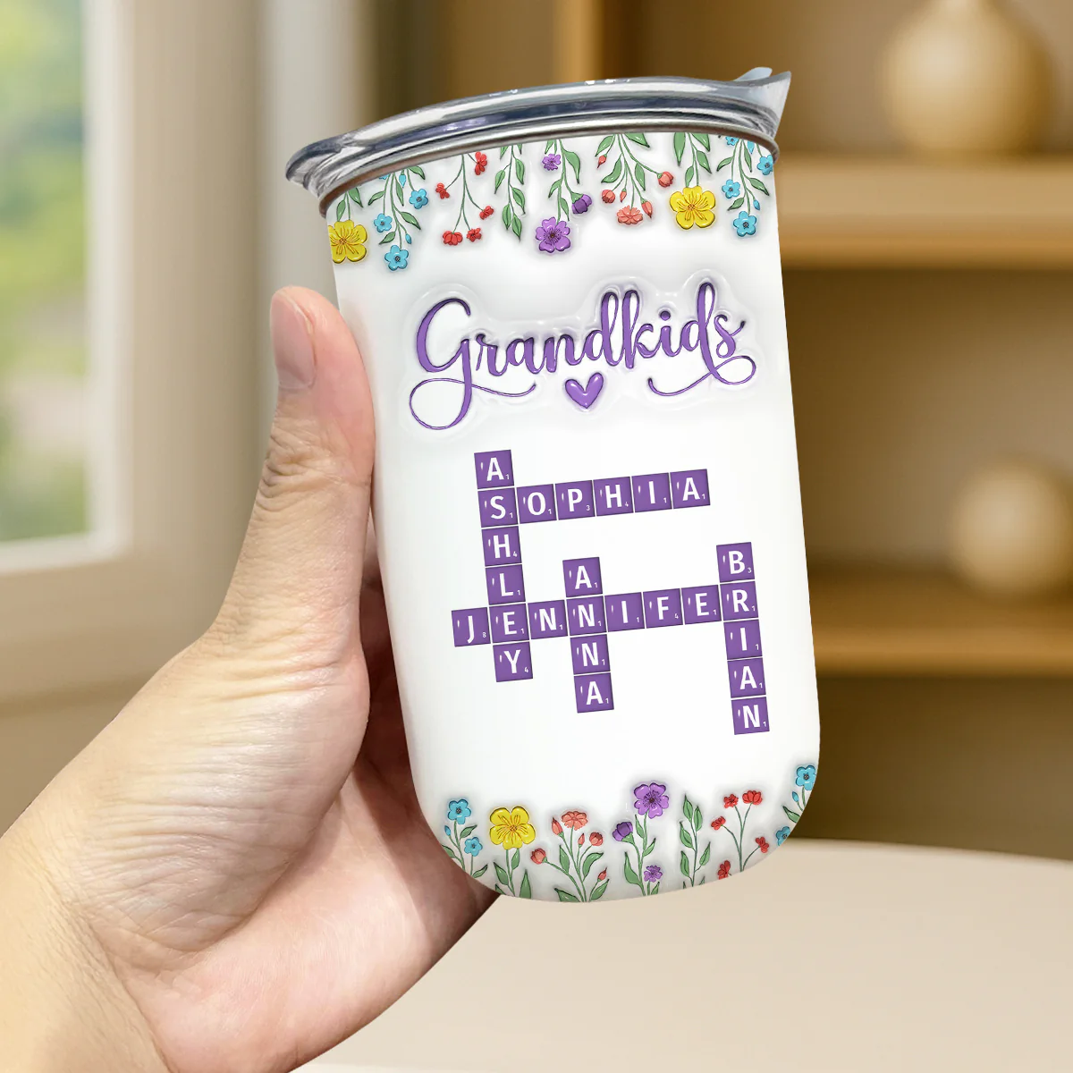 Love My Grandkids Crossword - Personalized Custom 10oz Tumbler - Image 2