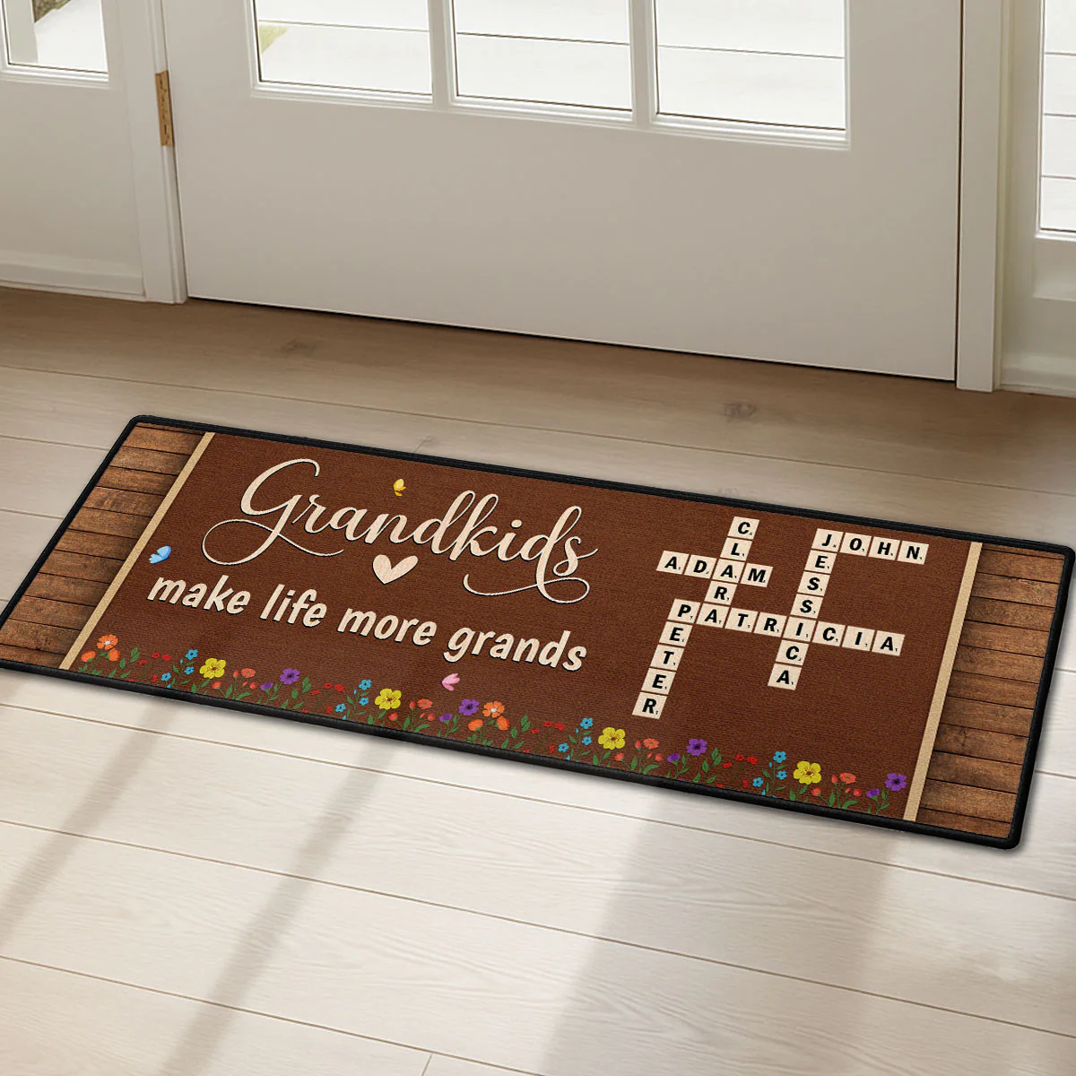 Love My Grandkids Crossword - Personalized Custom Runner Rug