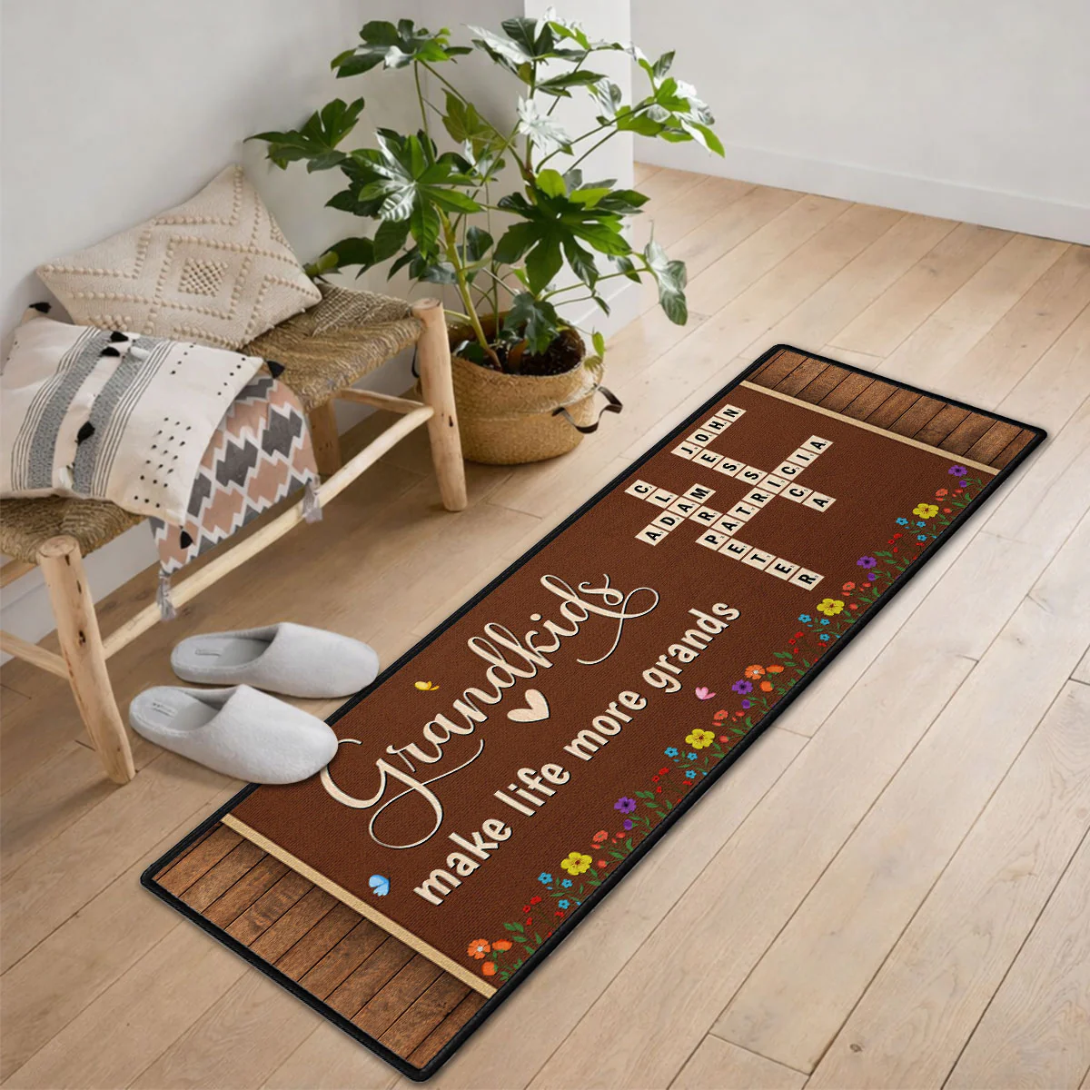 Love My Grandkids Crossword - Personalized Custom Runner Rug - Image 4