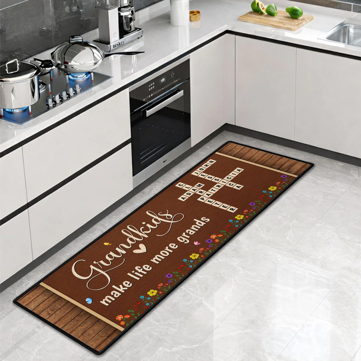 Love My Grandkids Crossword - Personalized Custom Runner Rug - Image 5
