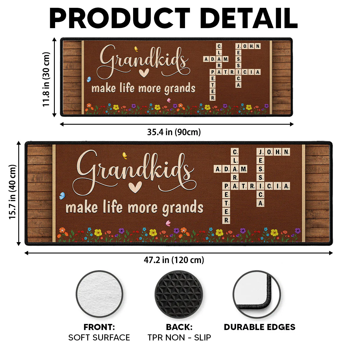 Love My Grandkids Crossword - Personalized Custom Runner Rug - Image 7