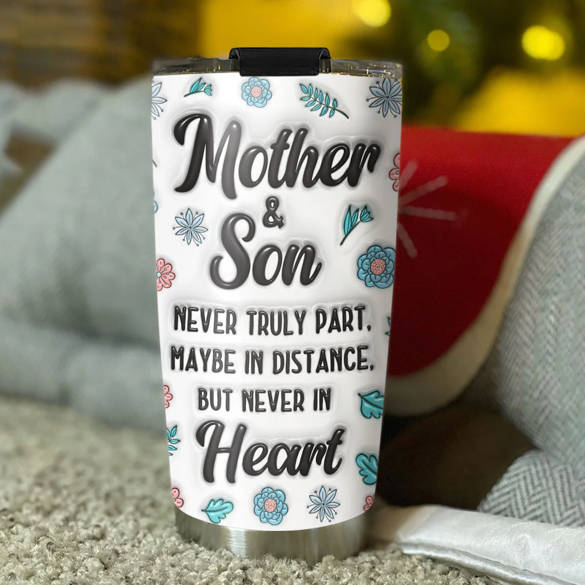 Love Remains Despite The Miles - Personalized Custom 3D Inflated Effect Tumbler - Image 5