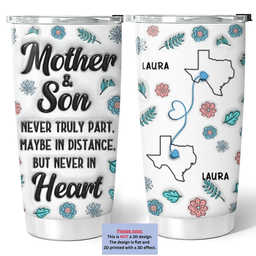 Love Remains Despite The Miles - Personalized Custom 3D Inflated Effect Tumbler - Image 6
