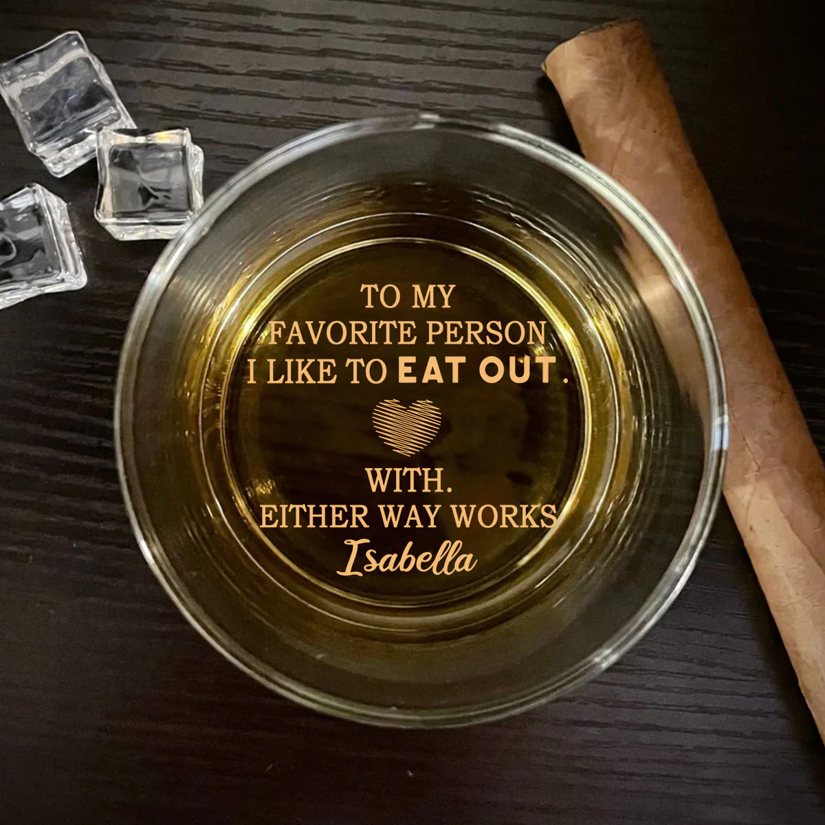 Love Served Hot And Wet - Personalized Custom Engraved Whiskey Glass - Image 4