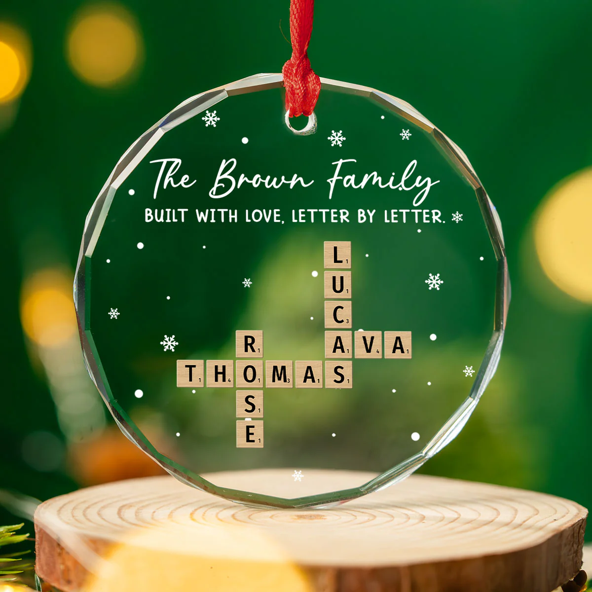 Love Spelled in Every Letter - Personalized Custom Glass Ornament - Image 4