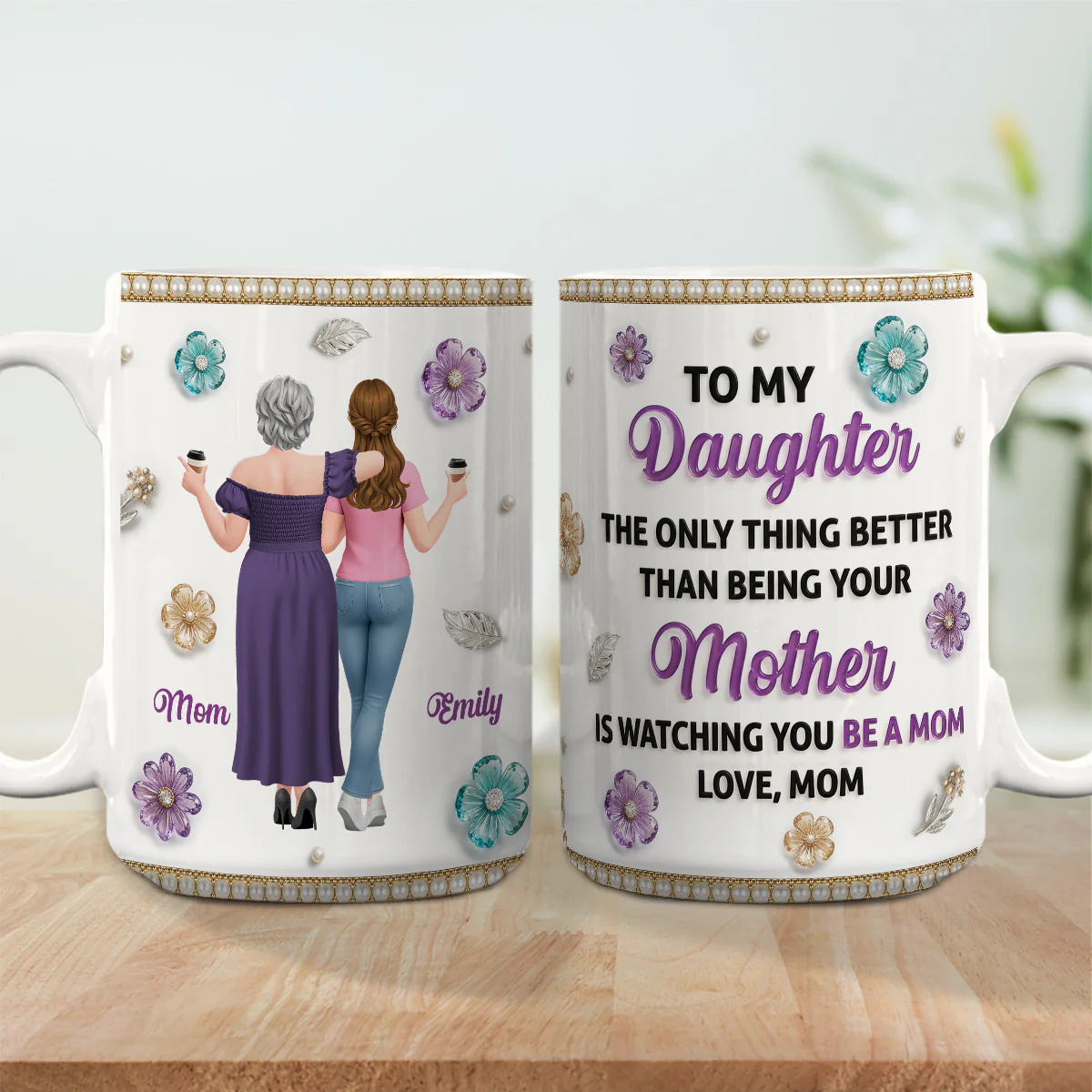 Love The Way You Being A Mom - Personalized Custom 3D Effect Mug - Image 4