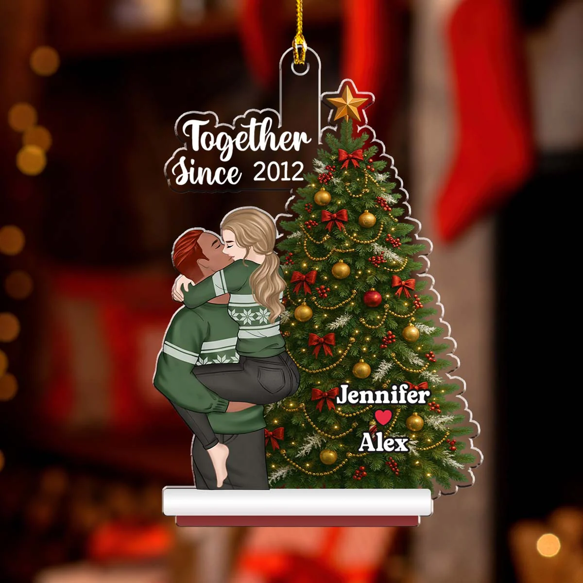 Love Under The Christmas - Personalized Custom Acrylic Ornament - Image 2