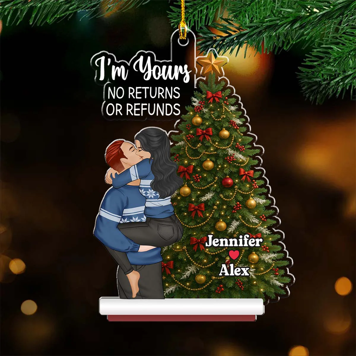 Love Under The Christmas - Personalized Custom Acrylic Ornament - Image 3