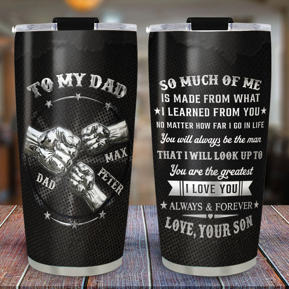 Love You Always And Forever Dad - Personalized Custom 3D Effect Tumbler