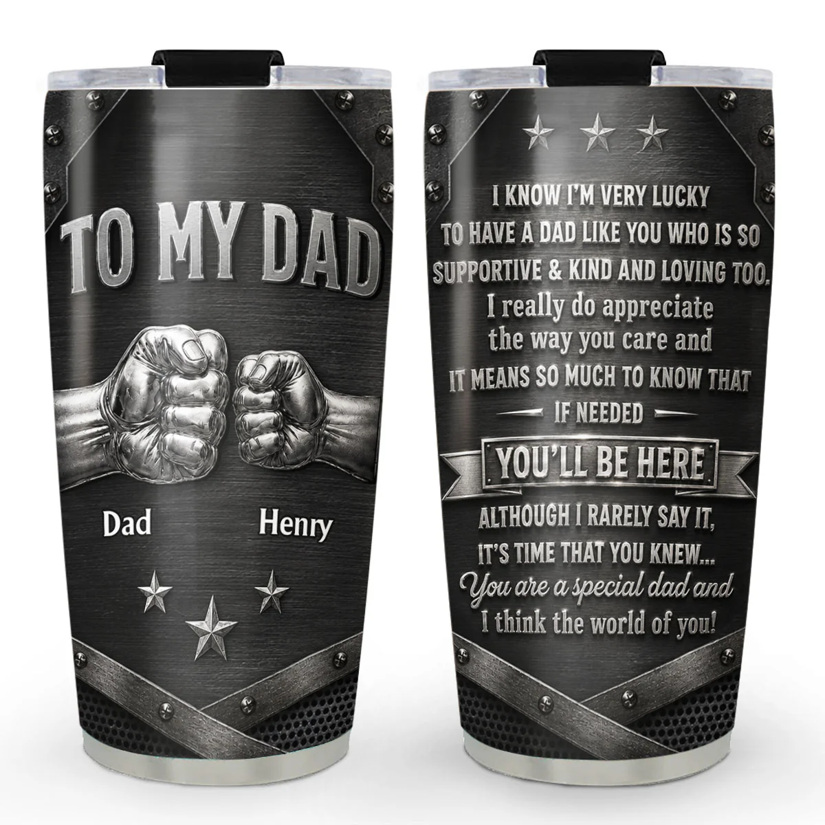 Love You Always Dad - Personalized Custom 3D Effect Tumbler