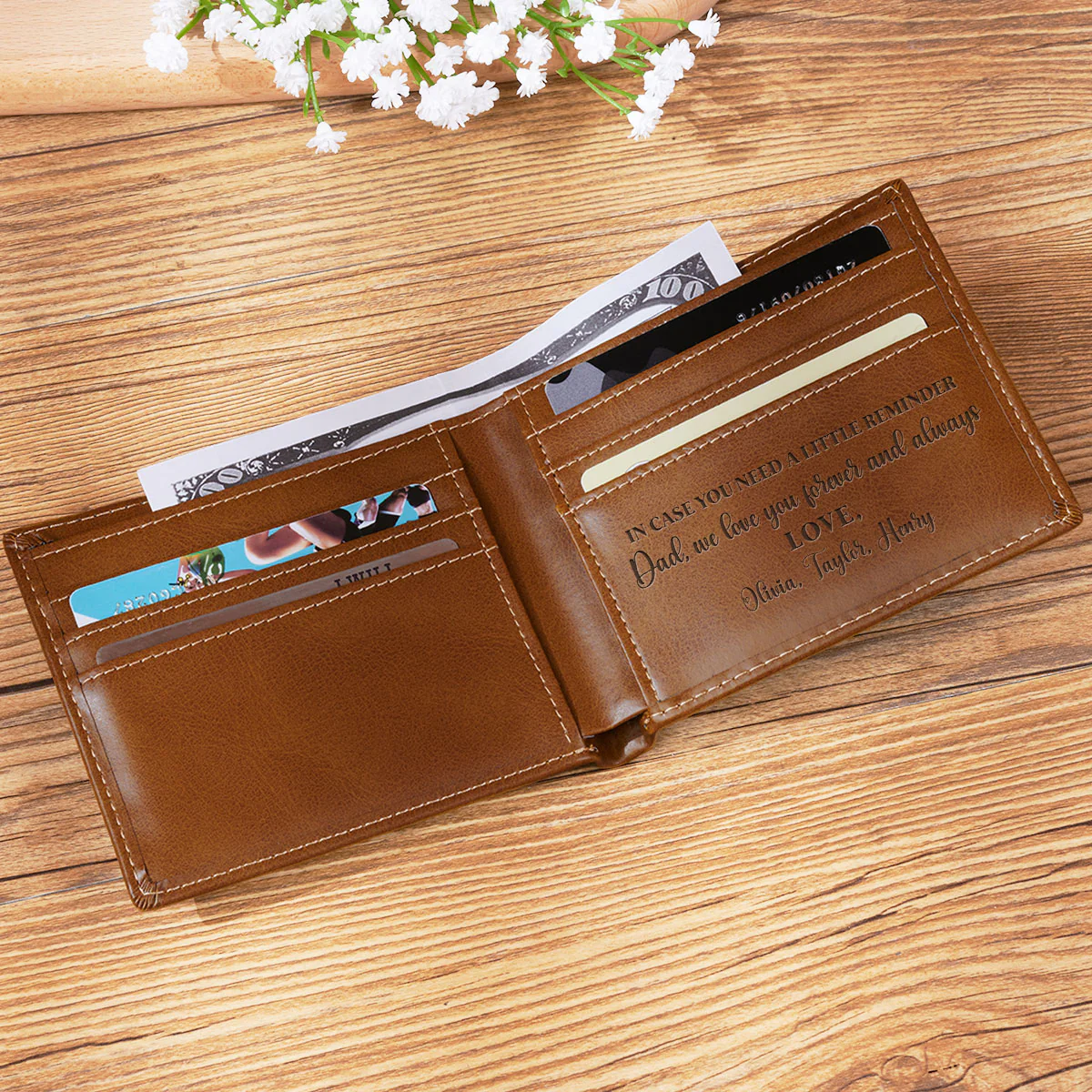 Love You Forever And Always - Personalized Custom Printed Men Leather Wallet - Image 5