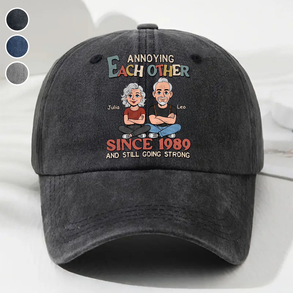 Love You Forever - Personalized Custom Vintage Washed Denim Cap