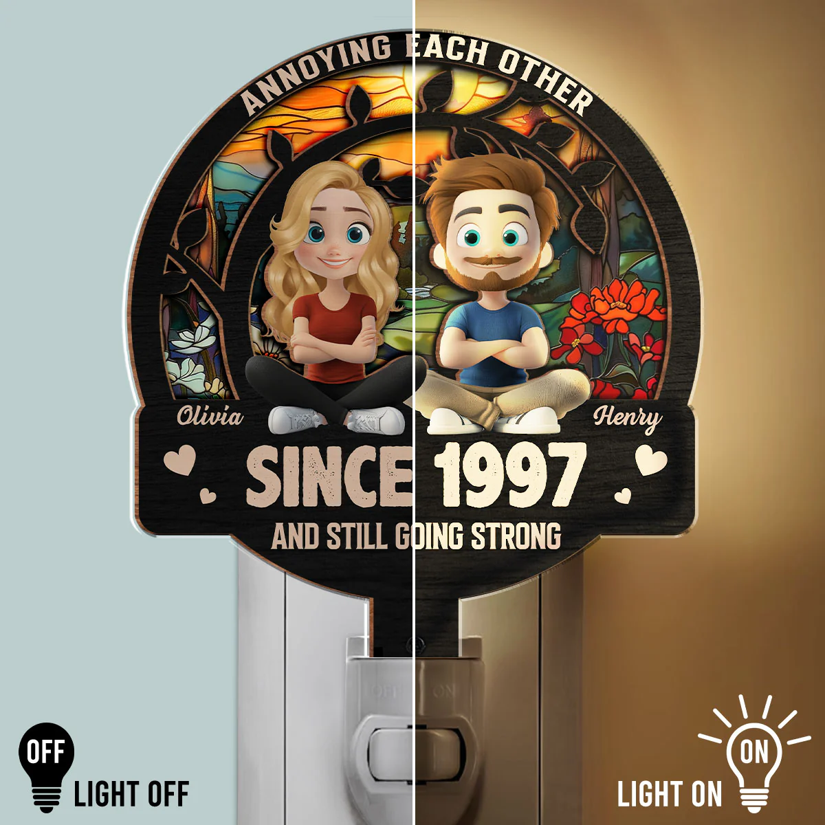 Love You Forever - Personalized Custom Wood And Acrylic Night Light - Image 3