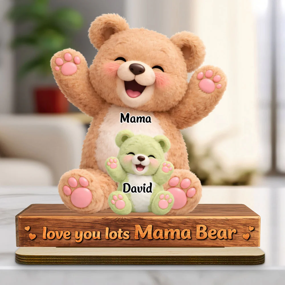 Love You Lots - Personalized Custom 2-Layer Wood Plaque With Flat Base - Image 6