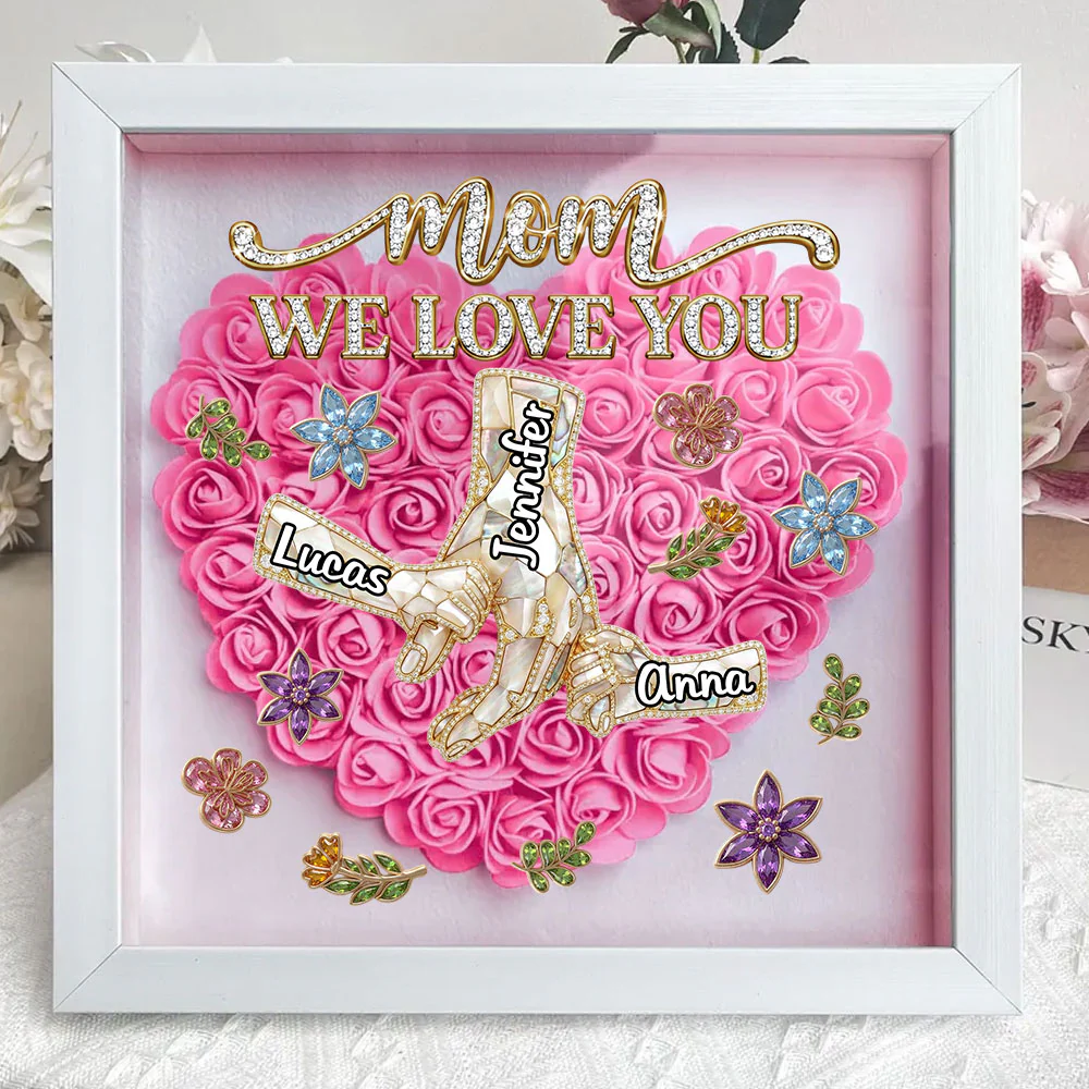 Love You Mom - Personalized Custom Flower Shadow Box - Image 4