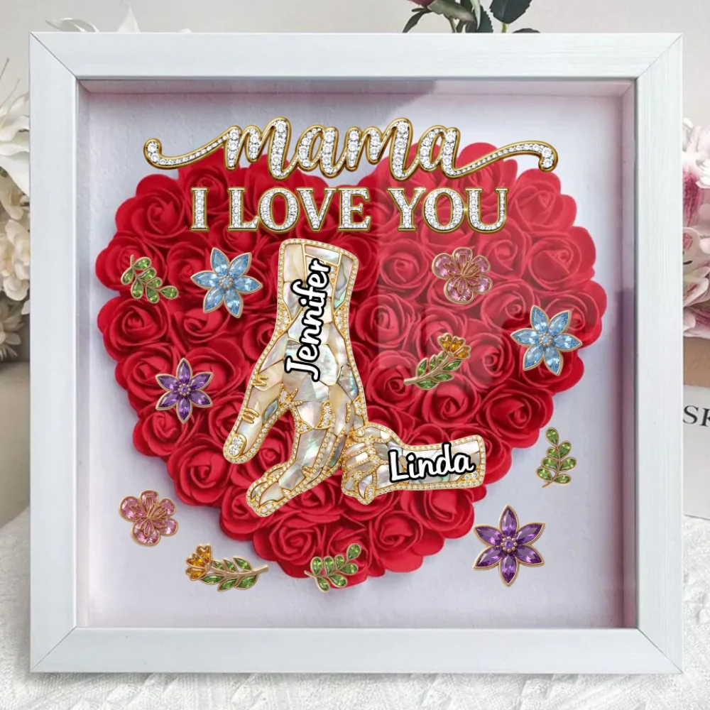 Love You Mom - Personalized Custom Flower Shadow Box - Image 5