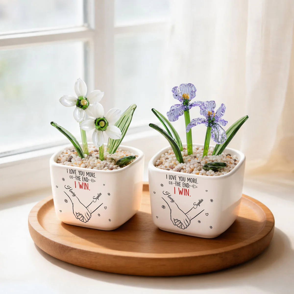 Love You More Always - Personalized Custom Glass Birth Month Flower - Image 6