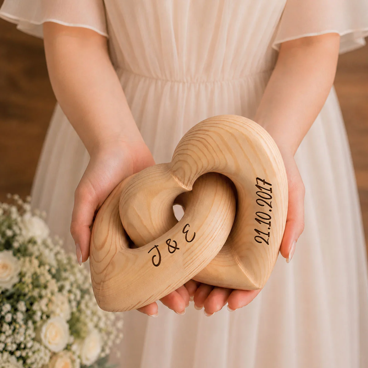 Love You More Every Day - Personalized Custom Engraved Infinity Heart Sculpture - Image 2