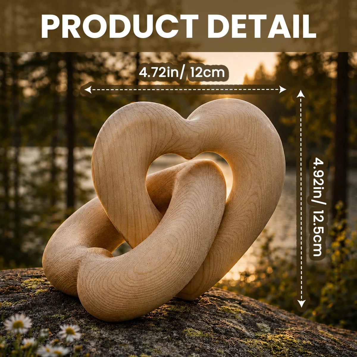 Love You More Every Day - Personalized Custom Engraved Infinity Heart Sculpture - Image 5