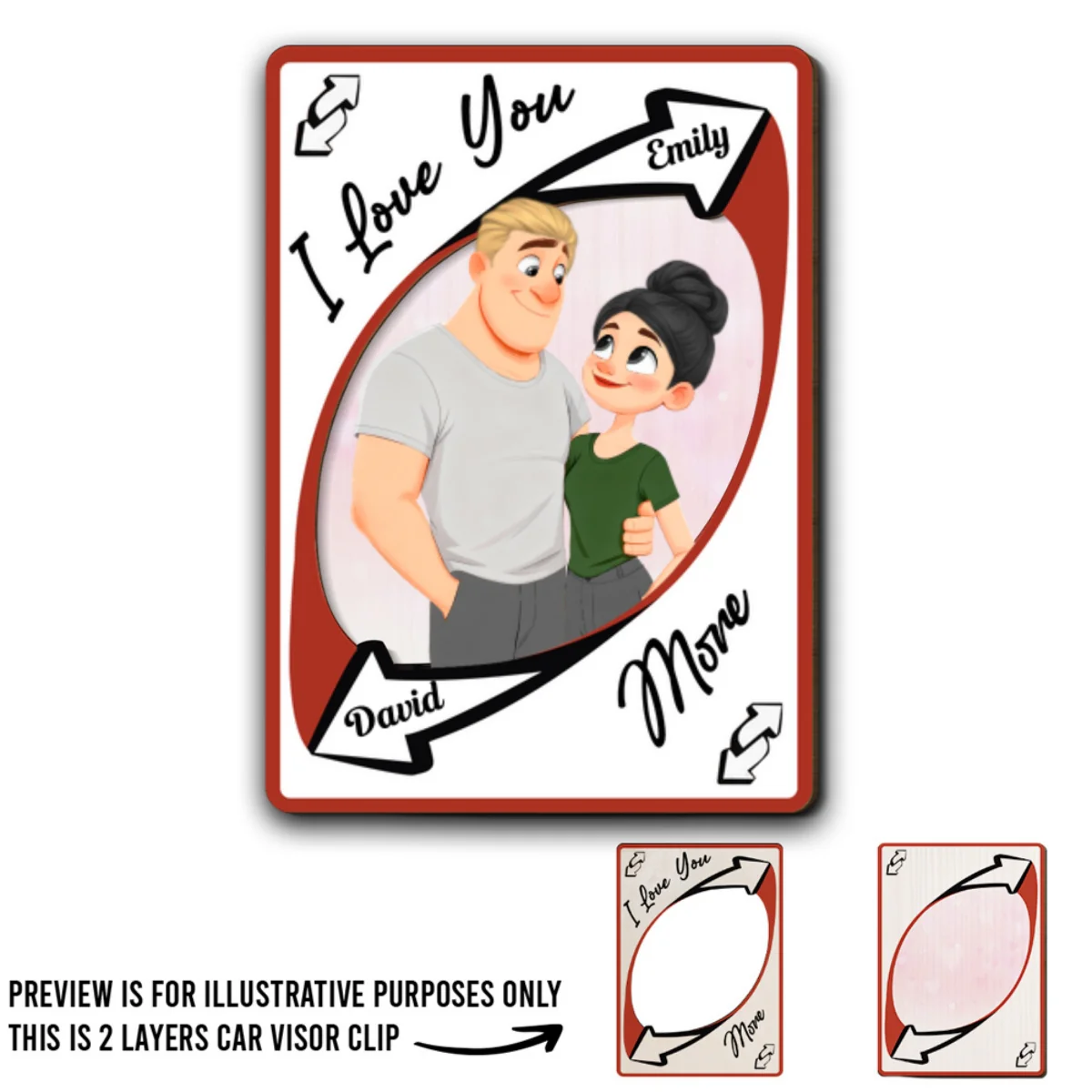 Love You More - Personalized Custom Car Visor Clip - Image 5