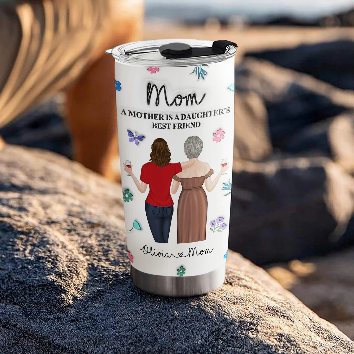 Love You More Than Words - Personalized Custom 3D Inflated Effect Tumbler - Image 4