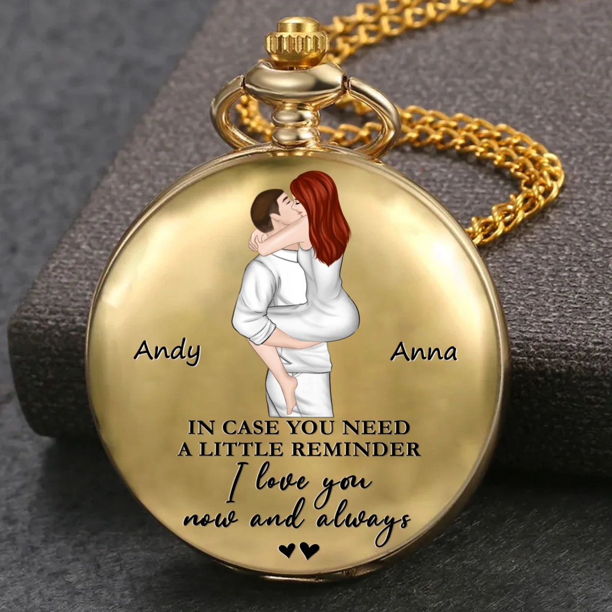 Love You Now And Always - Personalized Custom Print Pocket Watch - Image 8
