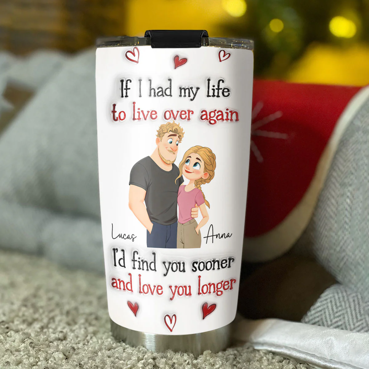 Love You So Much - Personalized Custom 3D Inflated Effect Tumbler - Image 3