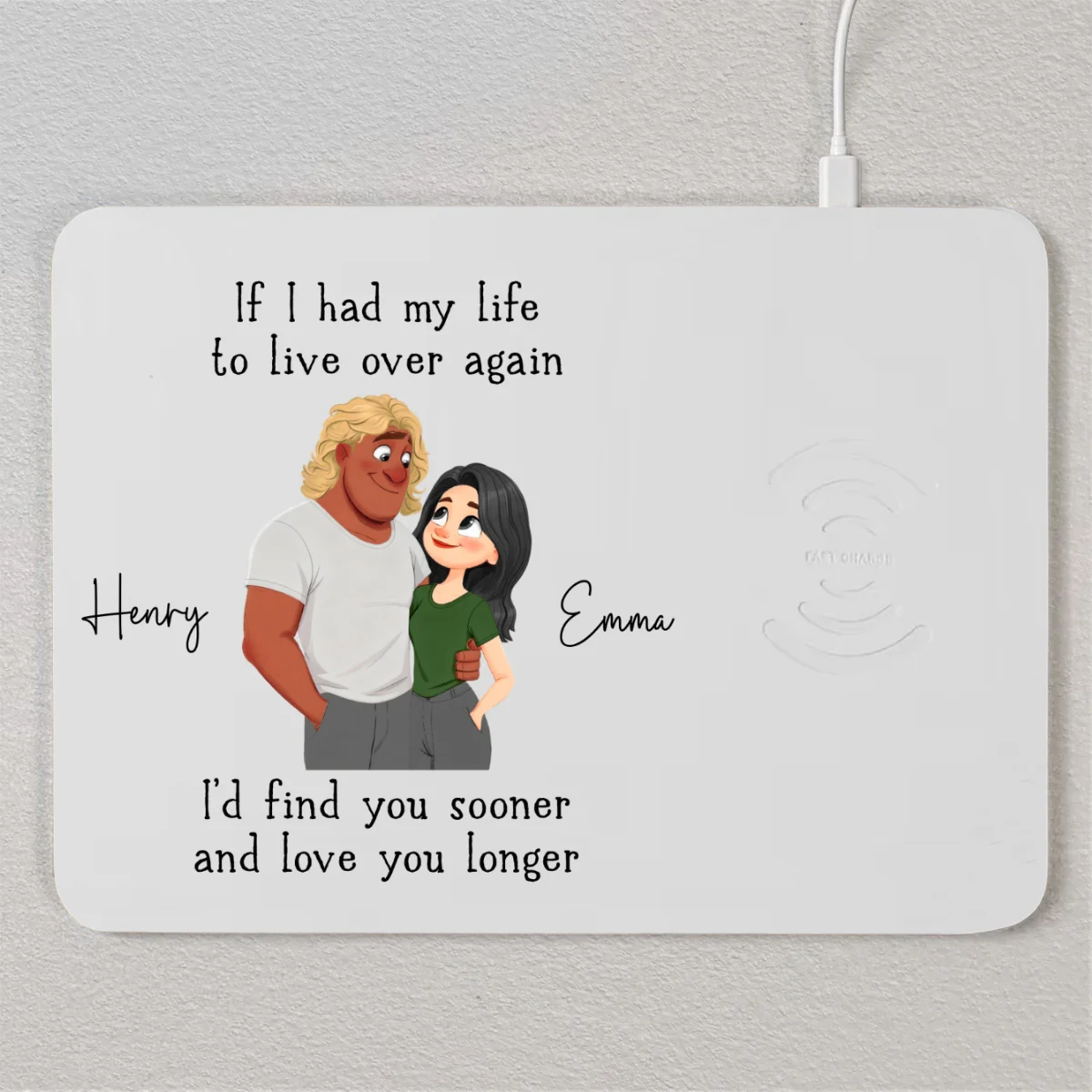 Love You So Much - Personalized Custom Charging Mat - Image 8