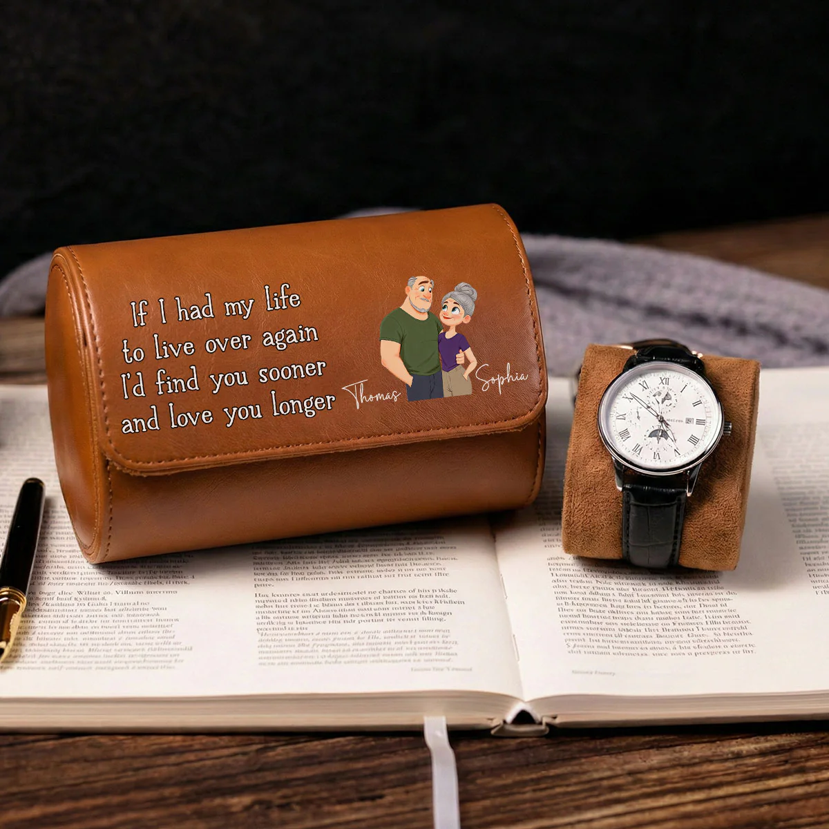 Love You So Much - Personalized Custom Leather Watch Case - Image 3