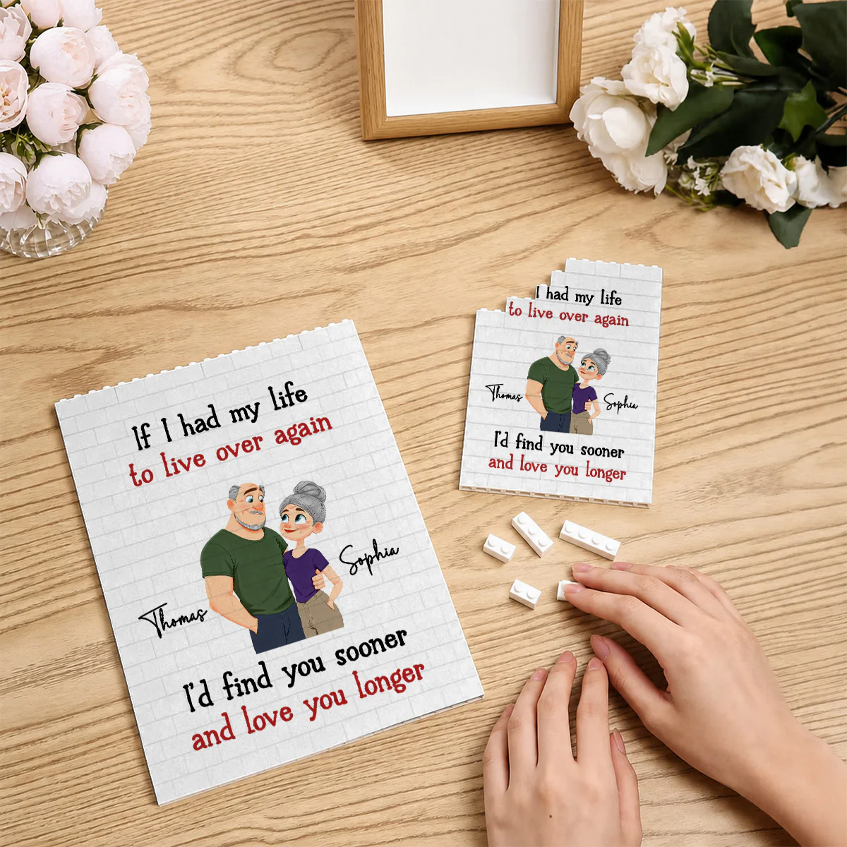 Love You So Much - Personalized Custom Rectangle Building Brick Blocks - Image 2