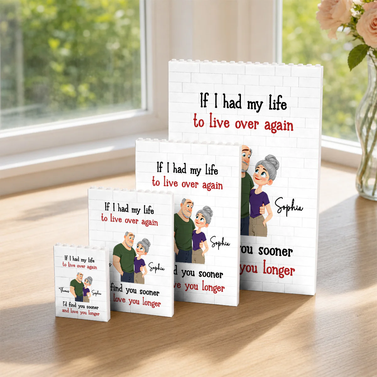 Love You So Much - Personalized Custom Rectangle Building Brick Blocks - Image 3