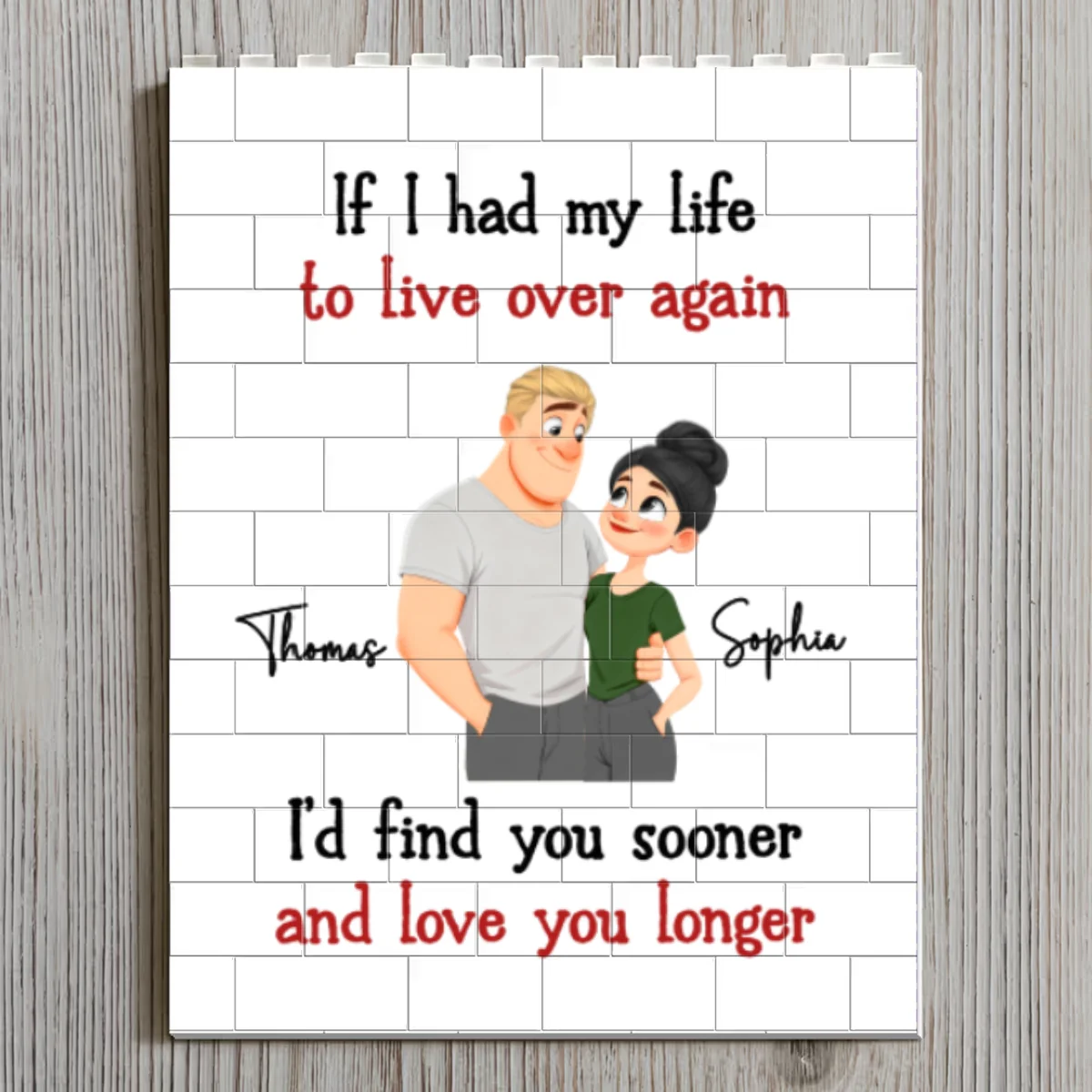 Love You So Much - Personalized Custom Rectangle Building Brick Blocks - Image 7