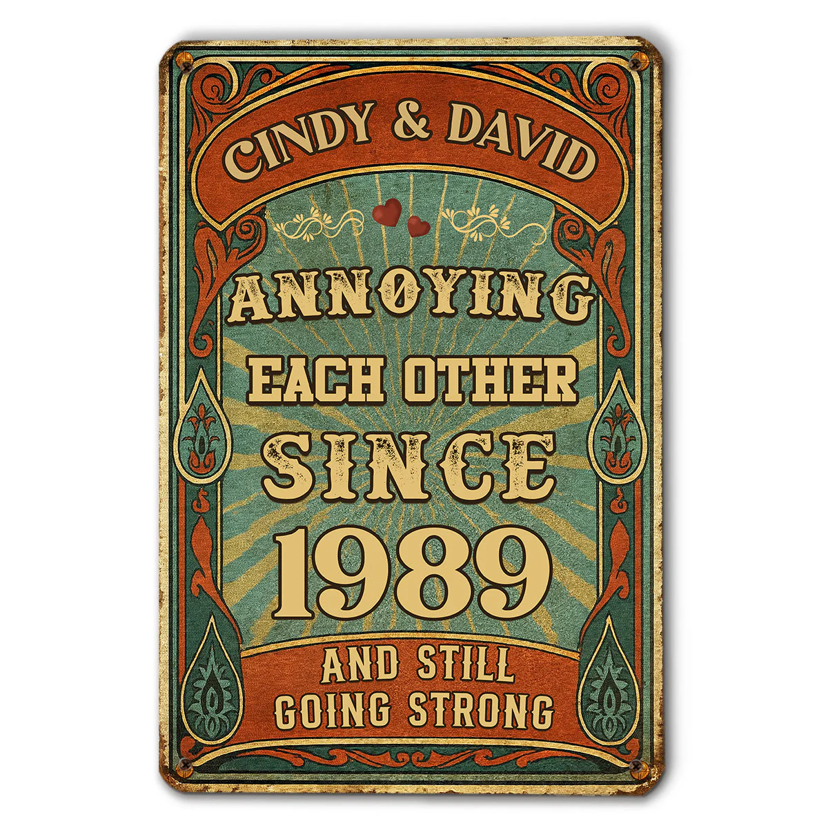 Love You Then - Personalized Custom Metal Sign