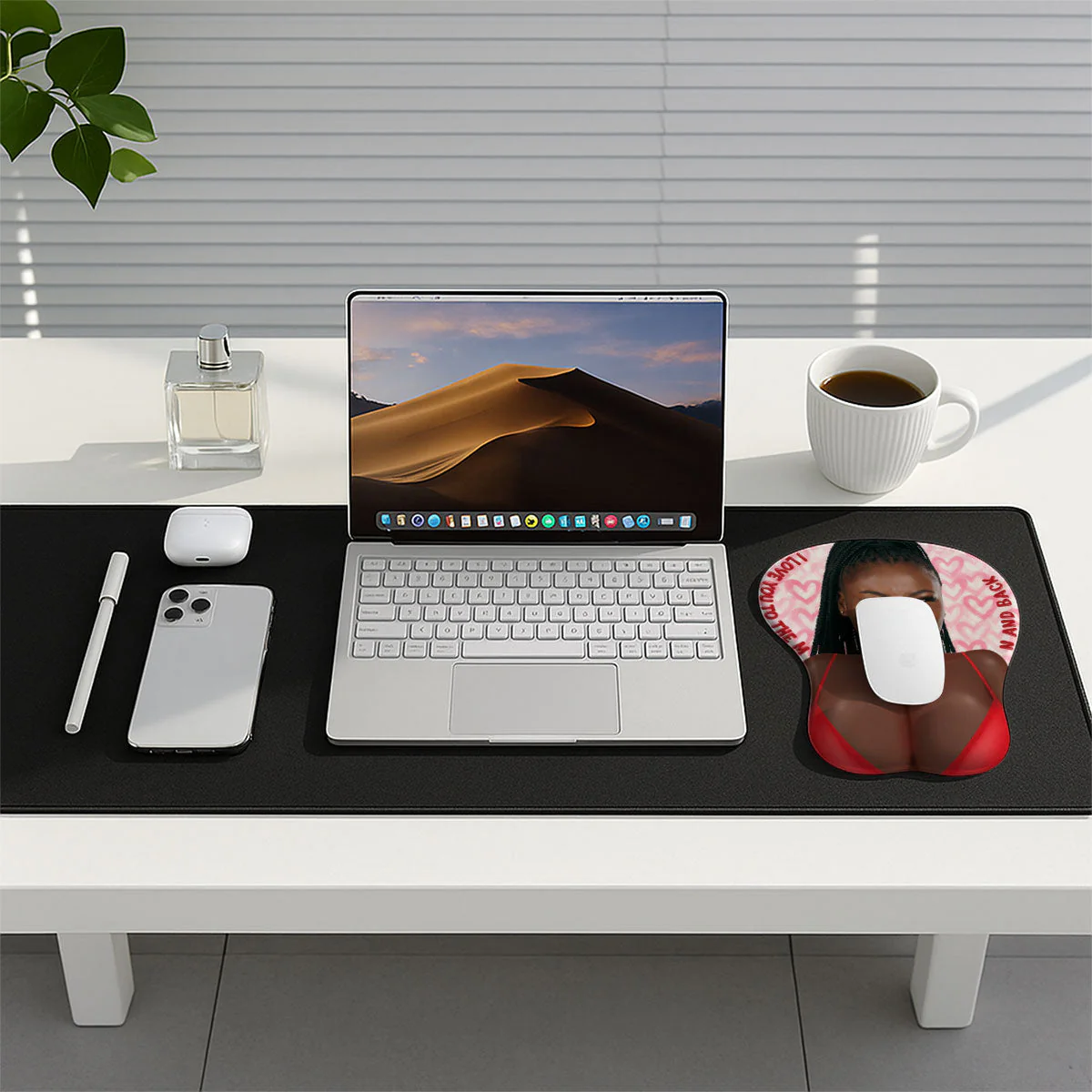 Love You To The Moon And Back Custom Face - Personalized Custom 3D Mouse Pad - Image 2
