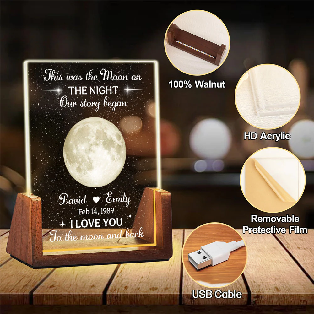 Love You To The Moon - Personalized Custom Night Light - Image 7