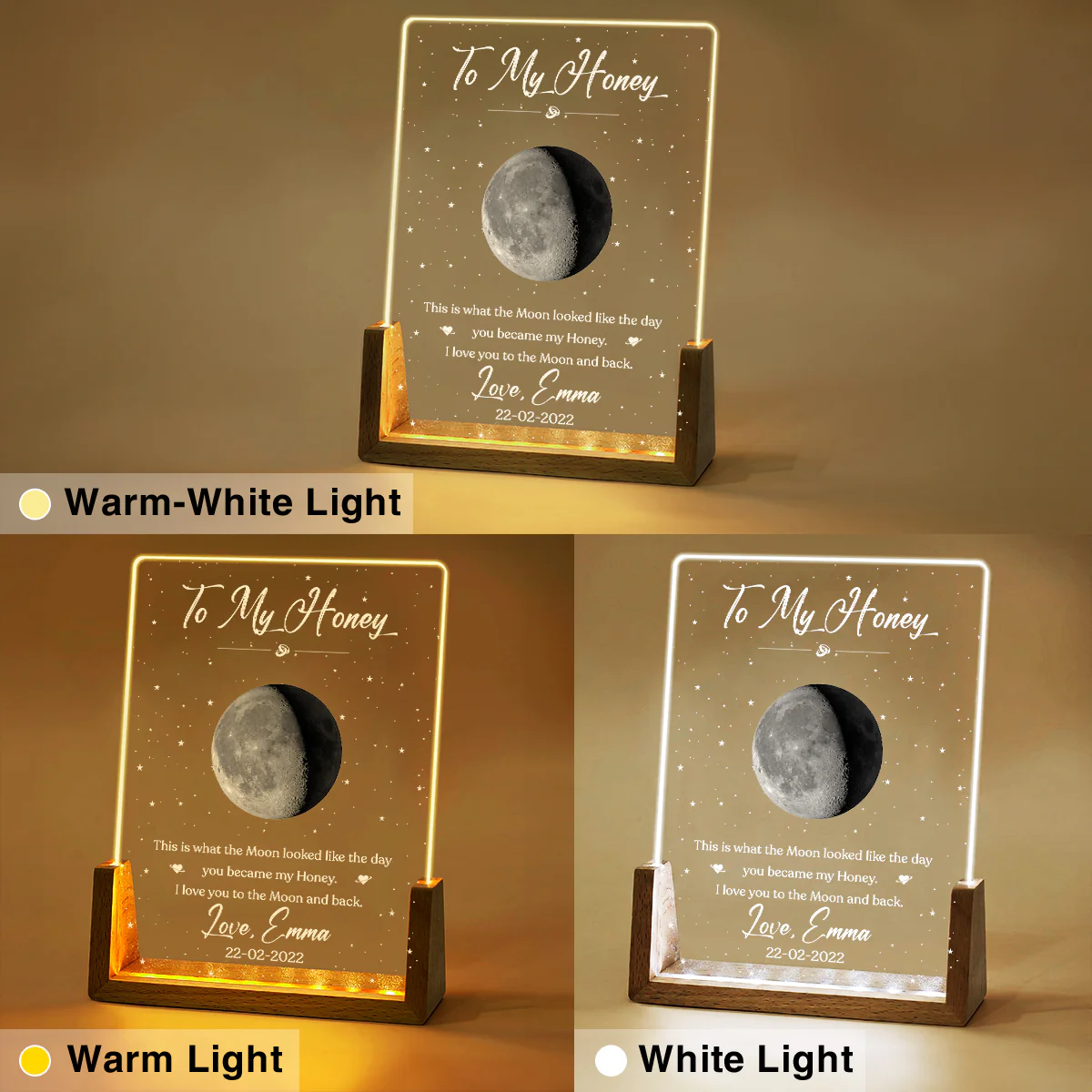 Love You To The Moon - Personalized Custom Night Light - Image 4