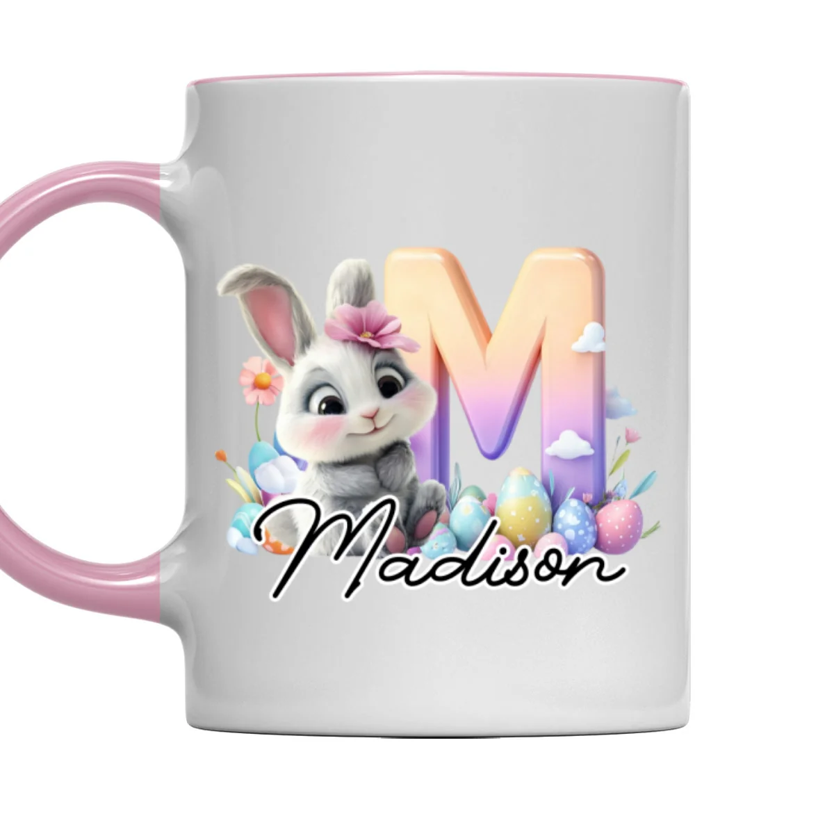 Lovely Bunny Kid - Personalized Custom Accent Mug - Image 7