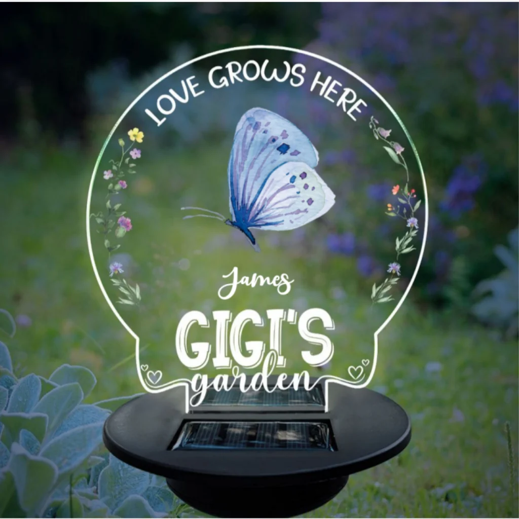 Lovely Butterfly Of Grandma - Personalized Custom Solar Light - Image 6