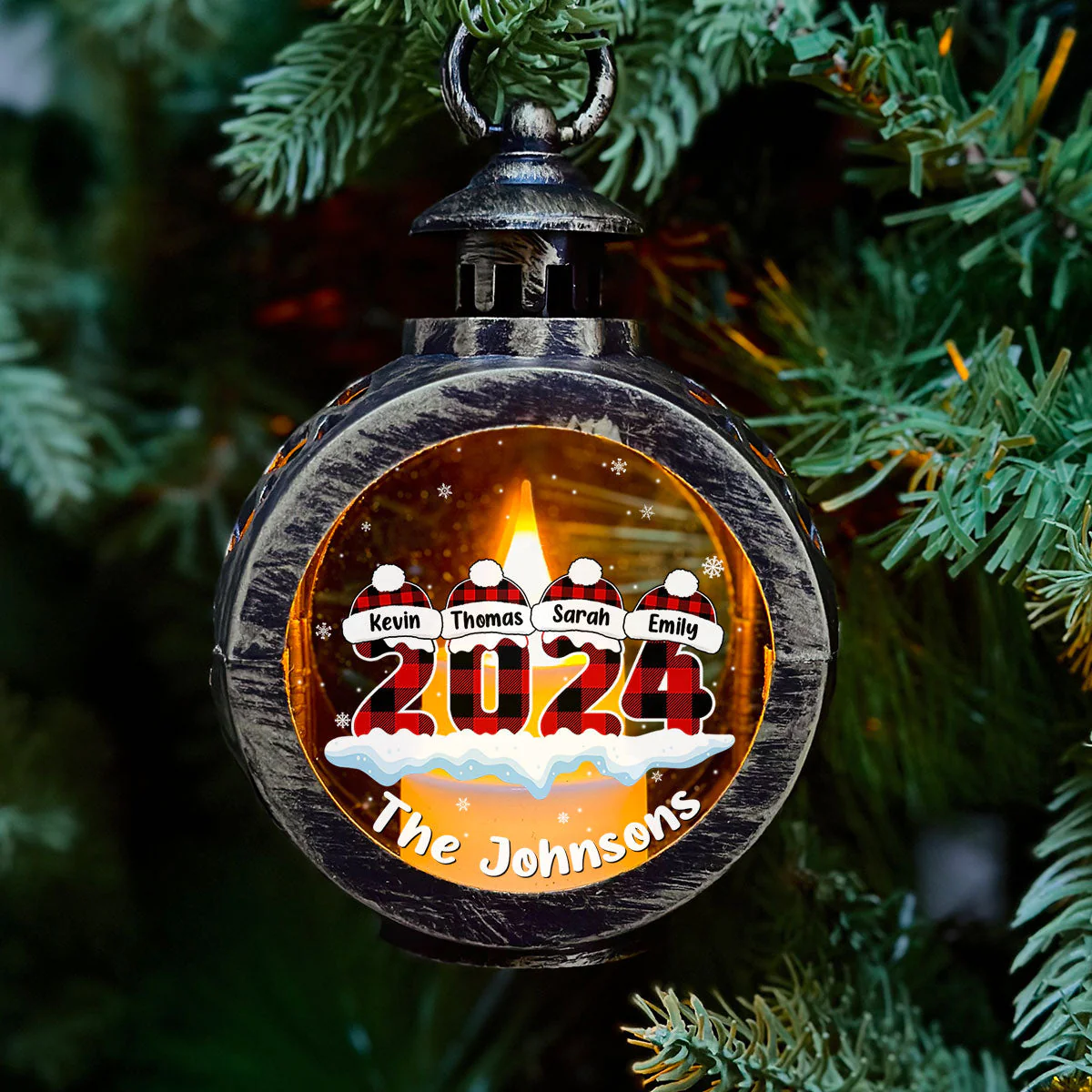 Lovely Christmas - Personalized Custom Christmas Lantern - Image 2