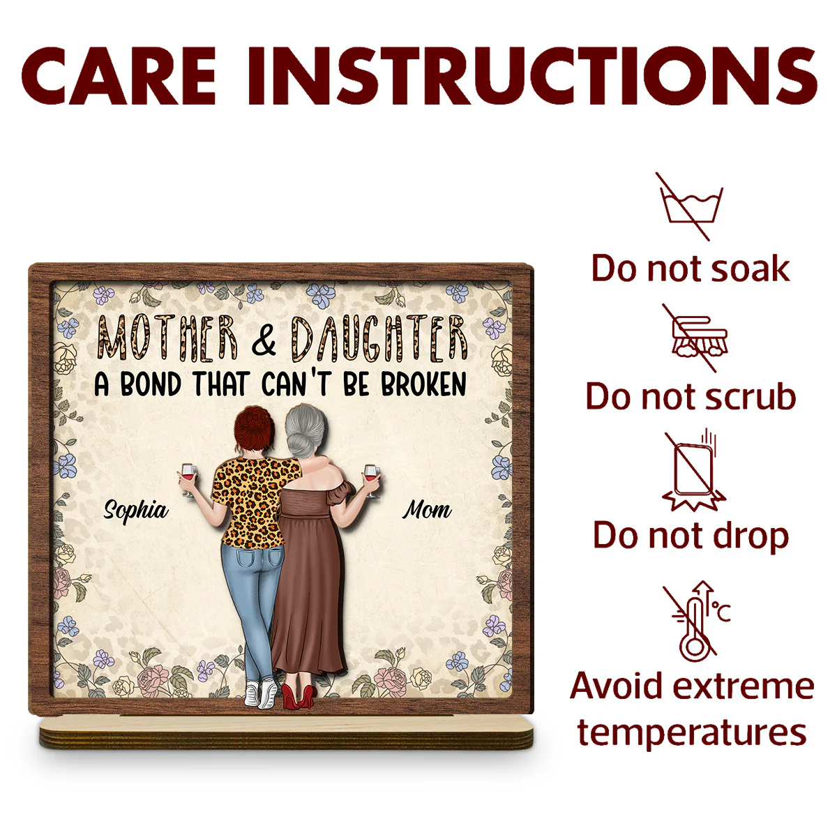Lovely Daughters - Personalized Custom 2-Layer Wood Plaque With Flat Base - Image 5