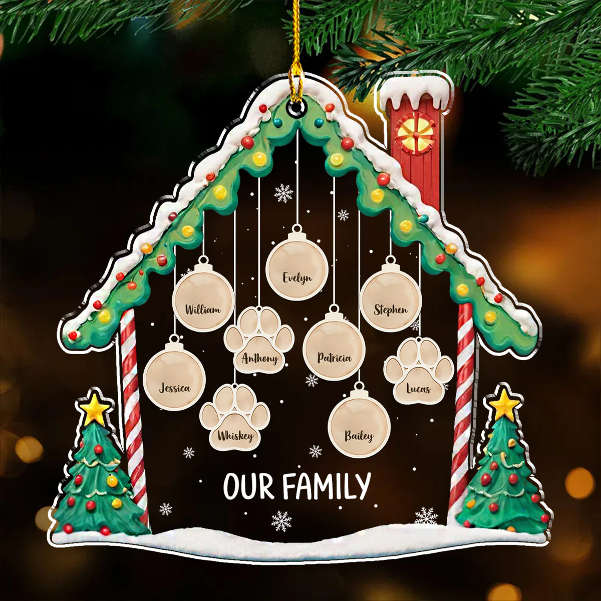Lovely Family 2 - Personalized Custom Acrylic Ornament - Image 4