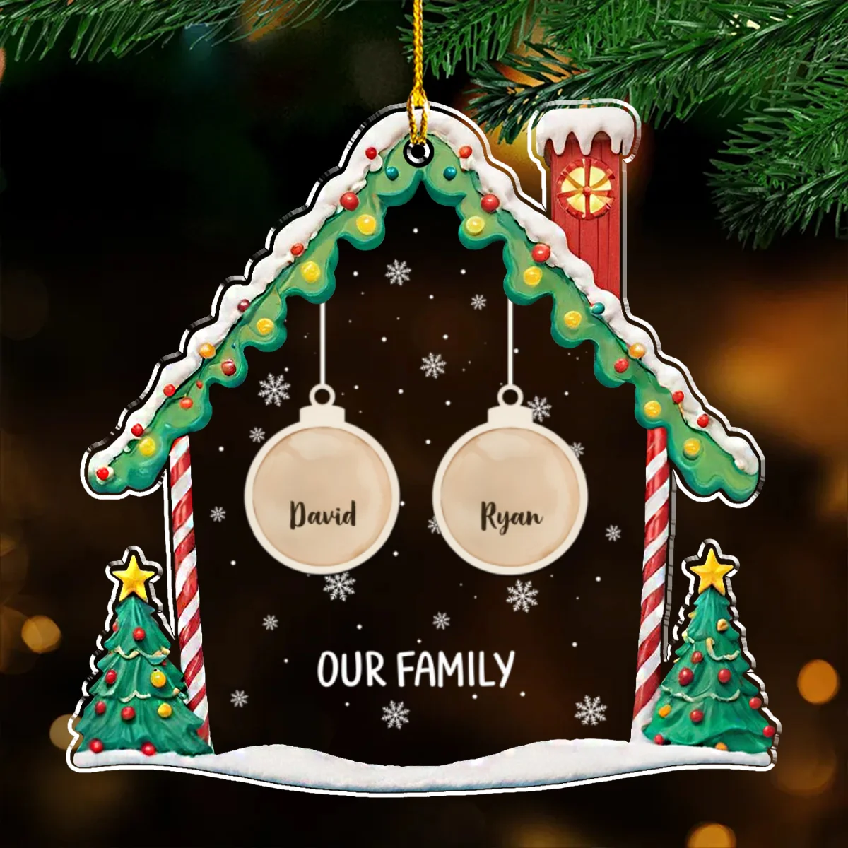 Lovely Family 2 - Personalized Custom Acrylic Ornament - Image 5
