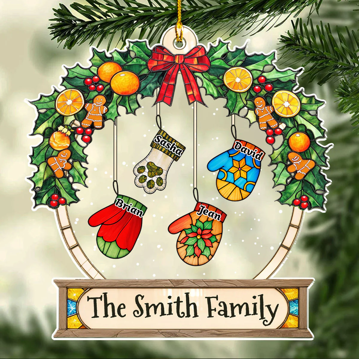 Lovely Gloves Hanging - Personalized Custom Acrylic Ornament - Image 2