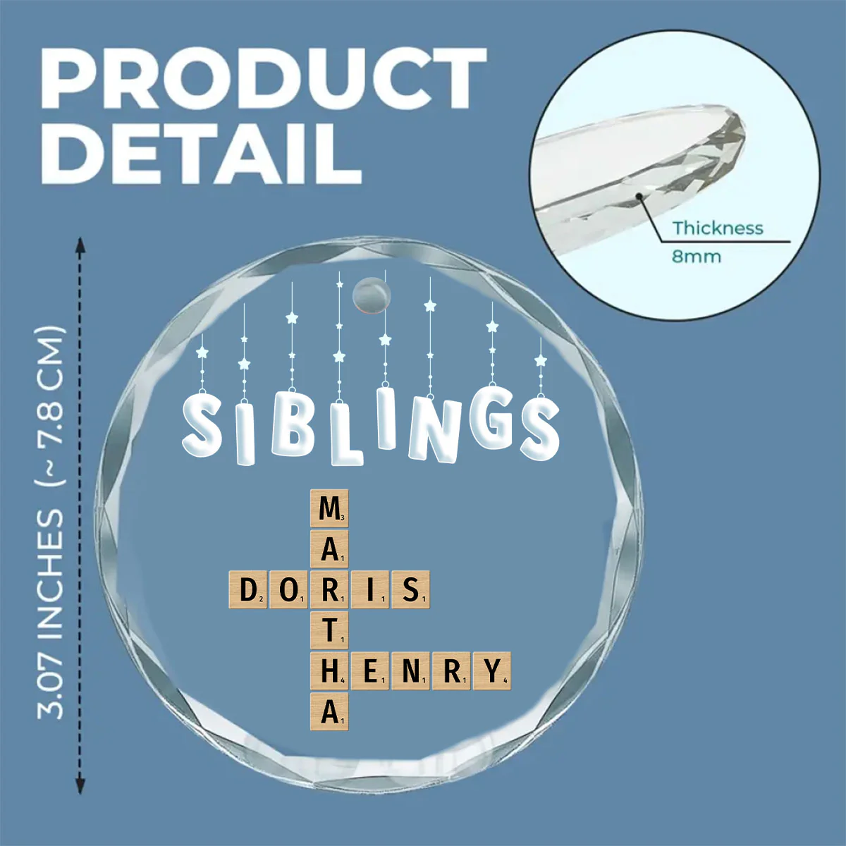 Lovely Siblings - Personalized Custom Glass Ornament - Image 5