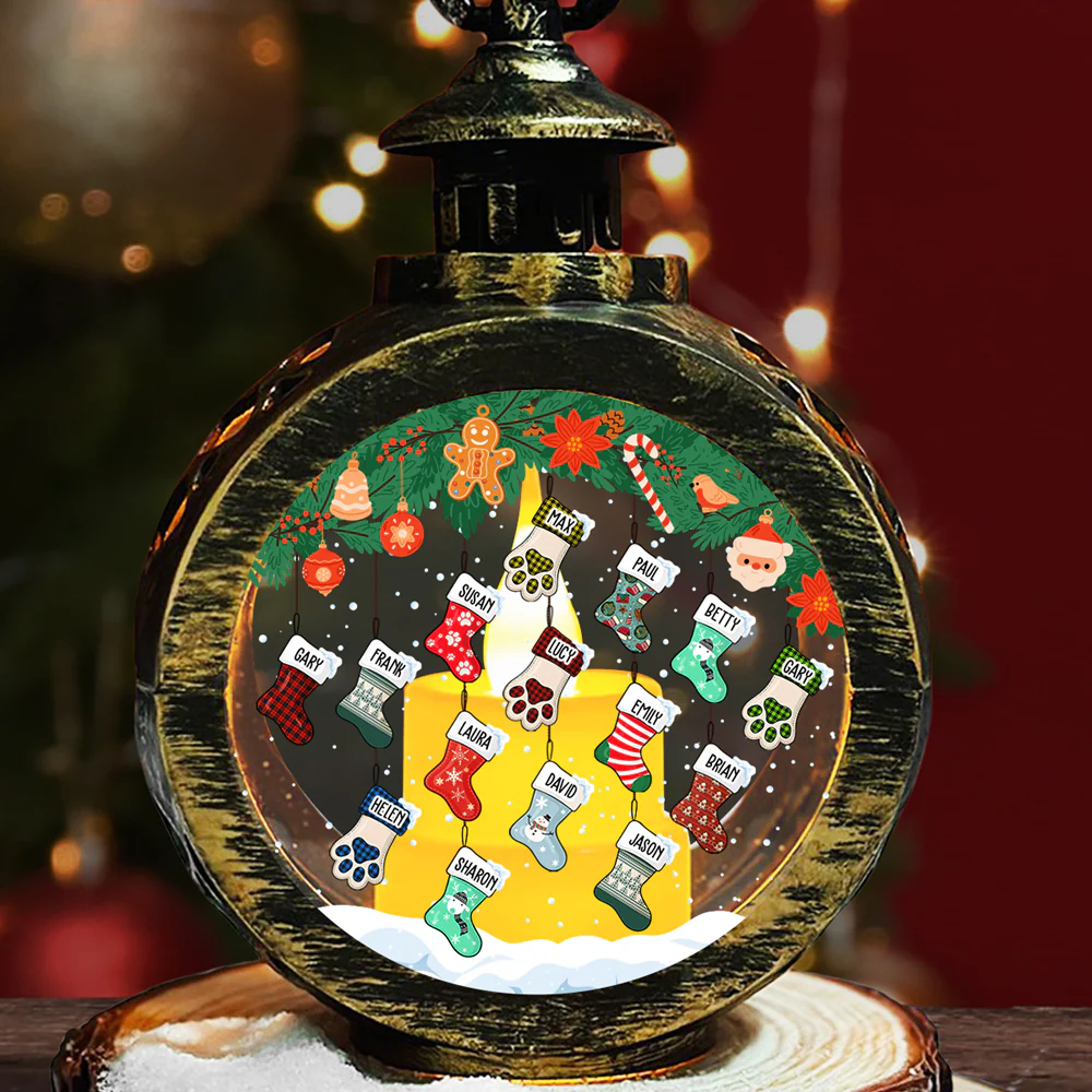 Lovely Stockings - Personalized Custom Christmas Lantern