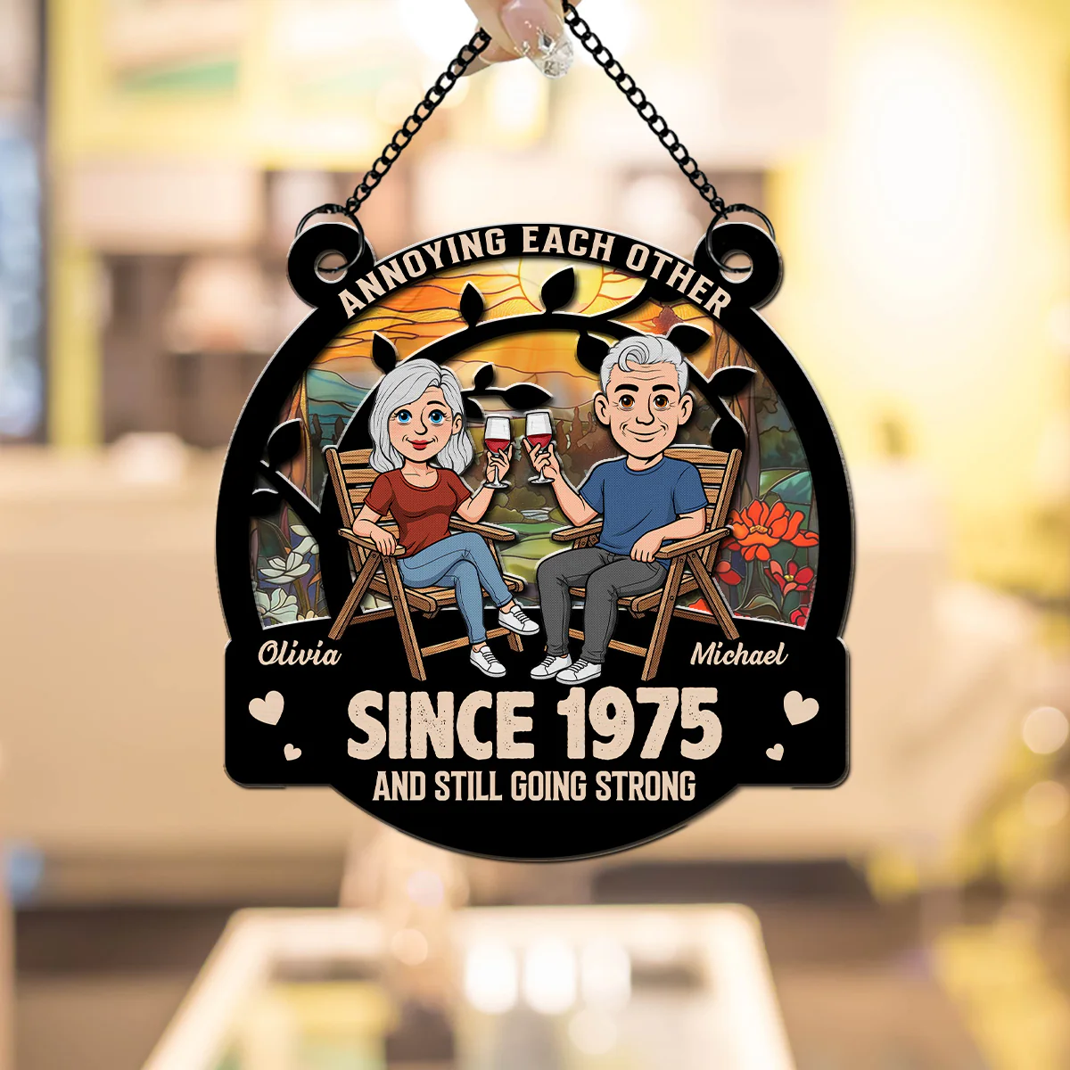 Loving You - Personalized Custom Suncatcher - Image 3
