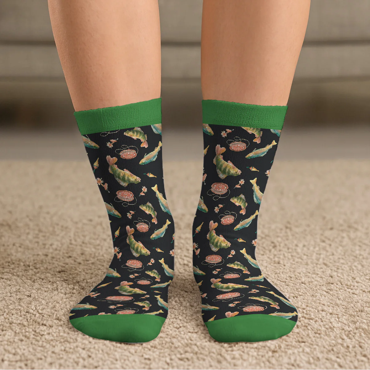 Lucky Fisherman - Personalized Custom Crew Socks - Image 4